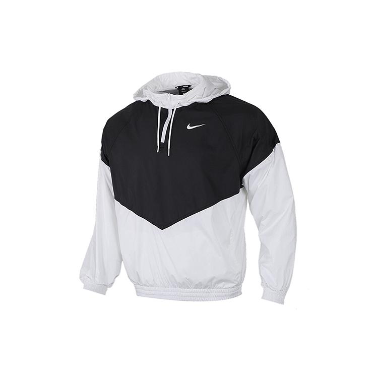 Мужские ветровки Nike Черно-белые с капюшоном Средней плотности BV0980-010 L