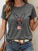 Women's Comfortable Floral Print Casual Round Neck Top, Suitable For Daily Wear
