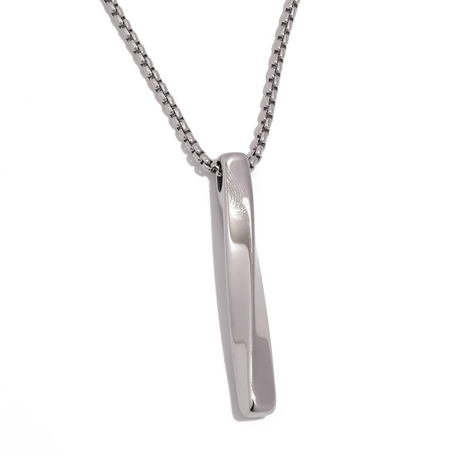 

Спиральное длинное ожерелье в стиле хип-хоп с ожерельем из полированной нержавеющей стали серебряный