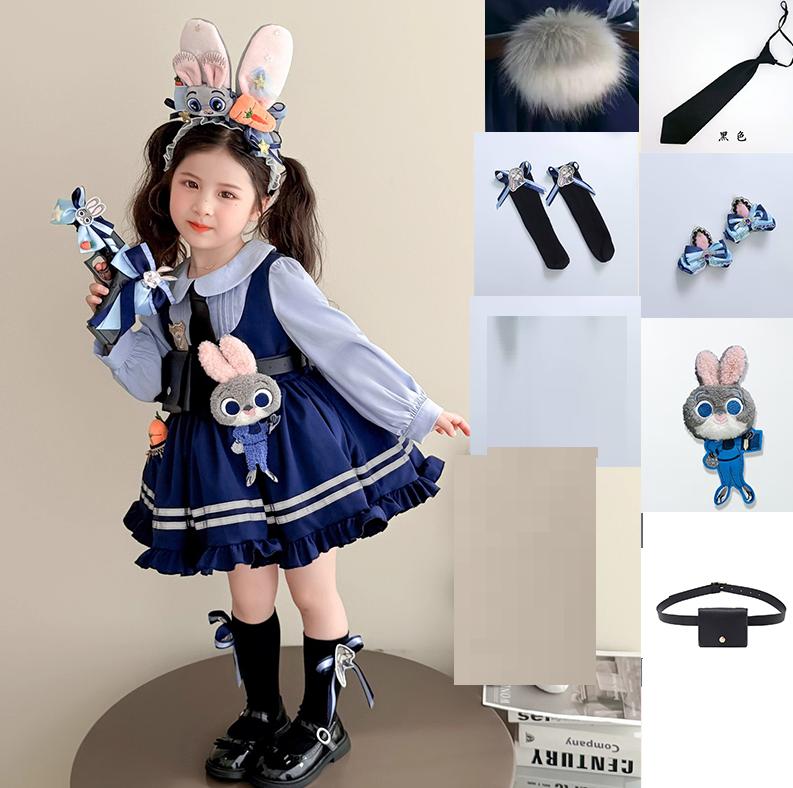 Film Zootopia Cosplay Judy Hase Offizier Nick Wilde Lolita Prinzessinnenkleid Kinderkleider Neues Kleid Geburtstagsballkleid