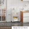 Multi-layer Kitchen Storage Shelf with Wheels - Punch-free Microwave Oven Rack & Vegetable Sundries Organizer