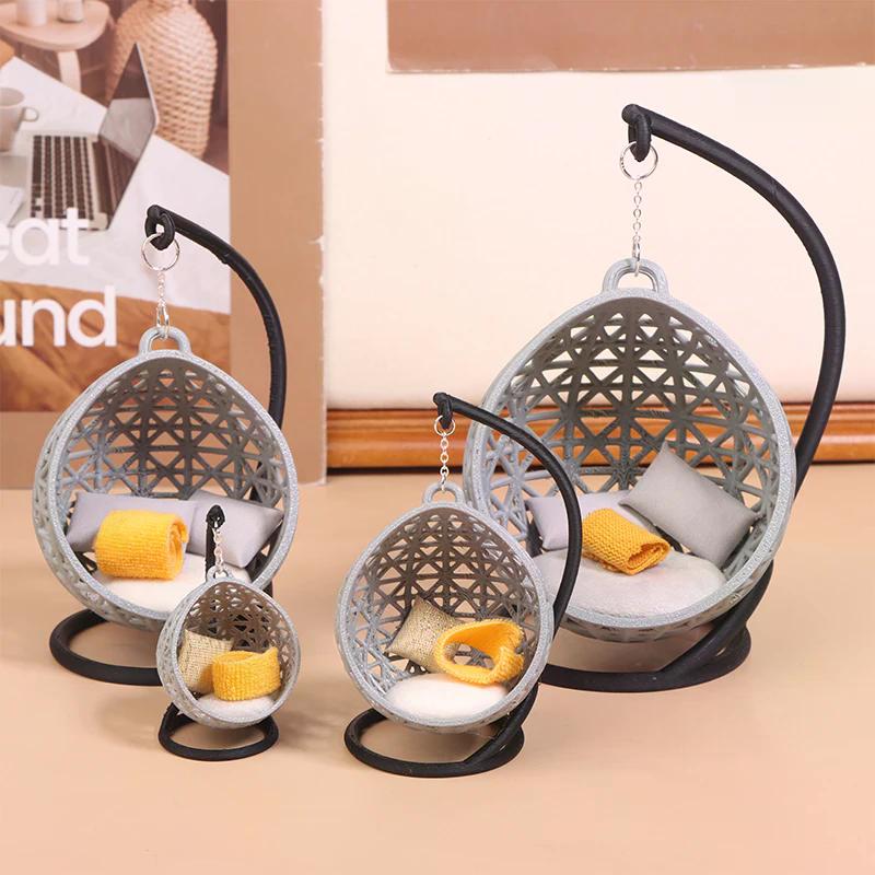 1Set Baby Model Craft Miniature Hammock House Layout Prop DIY Swing Chair Dollhouse Toys Decoration For Doll Home Decor