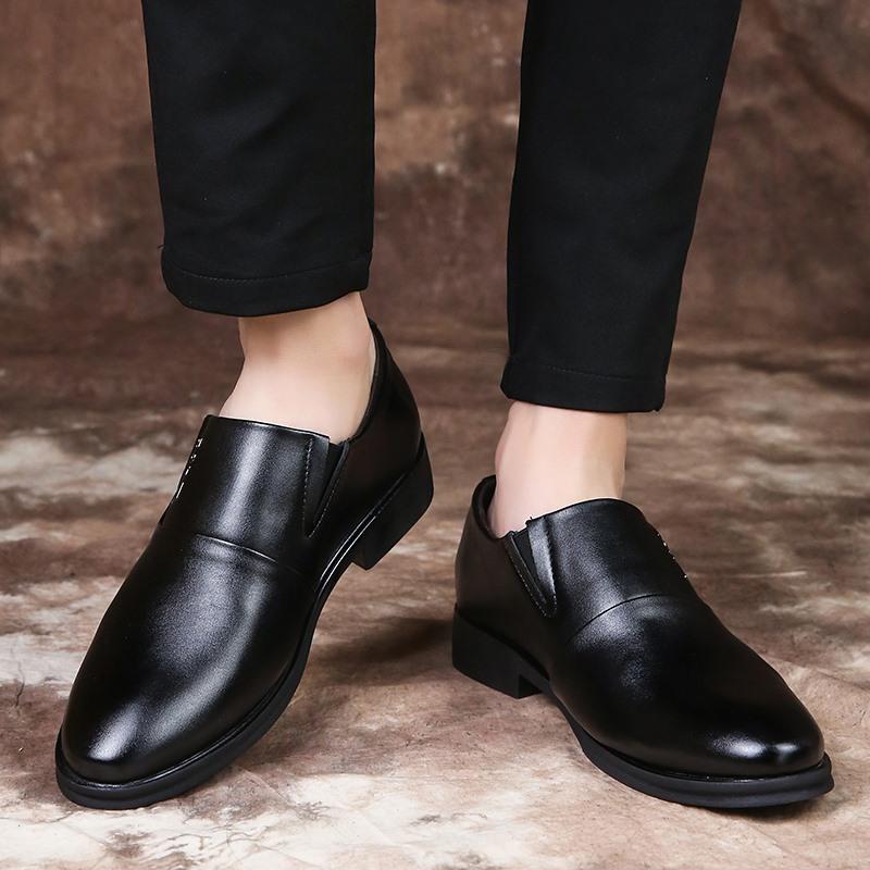 

Large size 48 autumn and winter lazy one-pedal leather shoes men s foreign trade 47 pointed casual Doudou soft-soled soft leather shoes 48 чёрный