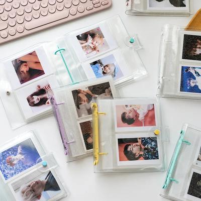 3/5 Inches Transparent Loose Leaf Binder Photo Card, Name Card, ID Card Holder Case Storage for 100 Pockets Photocard Album