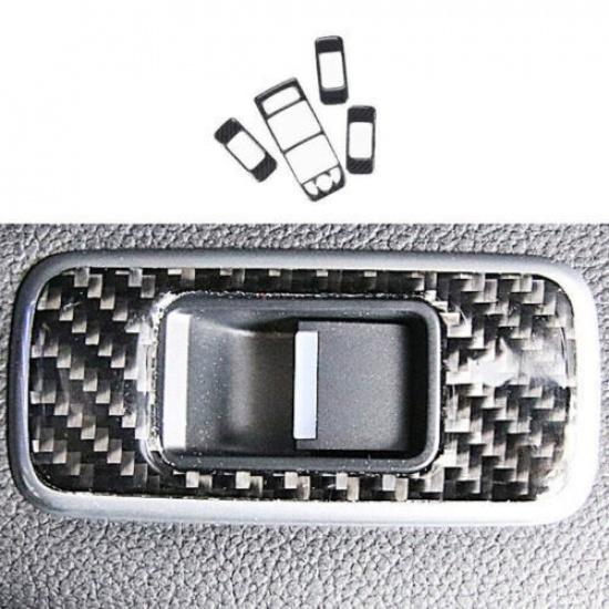 For Jaguar XE 2016-2019 Real Carbon Fiber 4PC Panel Trim Window Lift Lock Switch