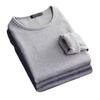 Winter Men's Long-sleeved Thermal Underwer T-Shirt Fleece Bottoming Shirt Round Neck Shirt Fashion Plus Velvet Padded T-shirt