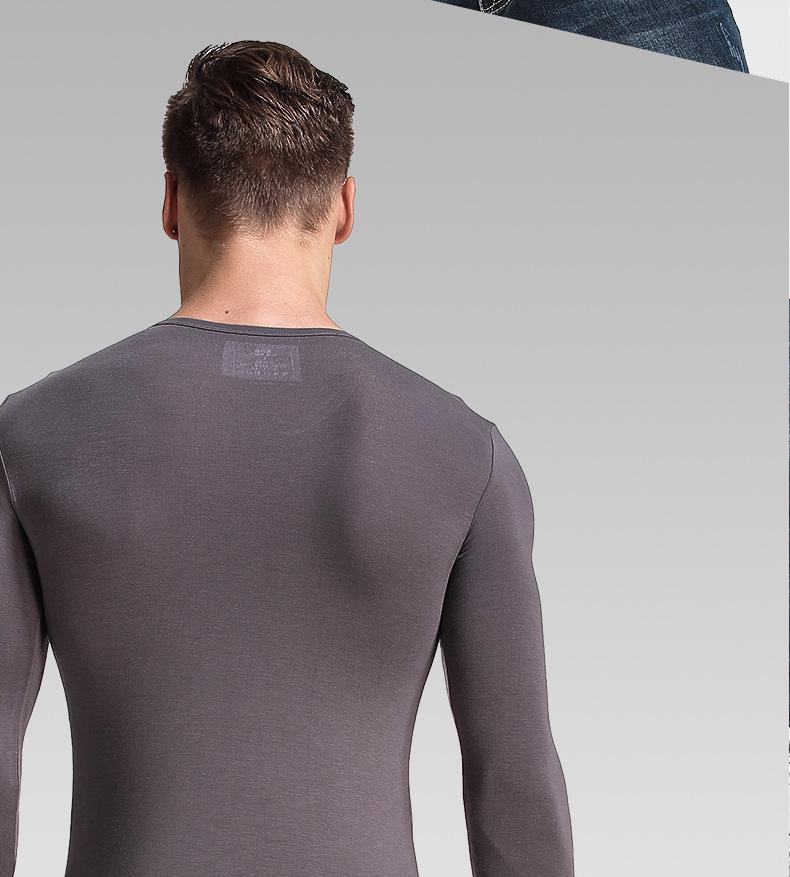 Herren Slim Fit Langarm Thermische V-Ausschnitt und Rundhals Tops