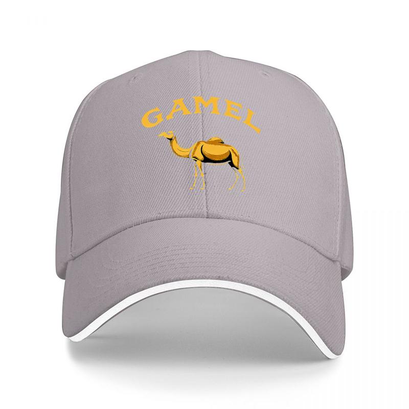 Gamel Camel Logo Baseball Cap Black Gold Embroidered Animal Design Adjustable Hat for Unisex and Women Outdoor Fashion Accessory