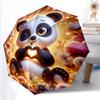 1pc Sturdy 8-Bone Auto Umbrella, Giant panda Umbrella, Digital Printed, Foldable Umbrella for On-the-Go Outdoor Use