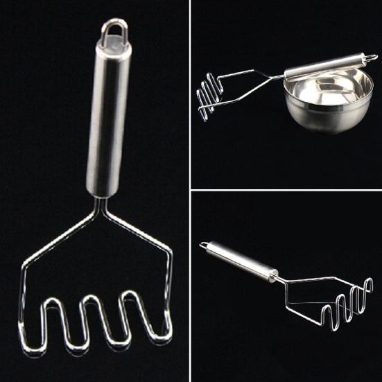 Stainless Steel Wave Shape Potato Masher Fruit Cutter Crusher Kitchen Supply