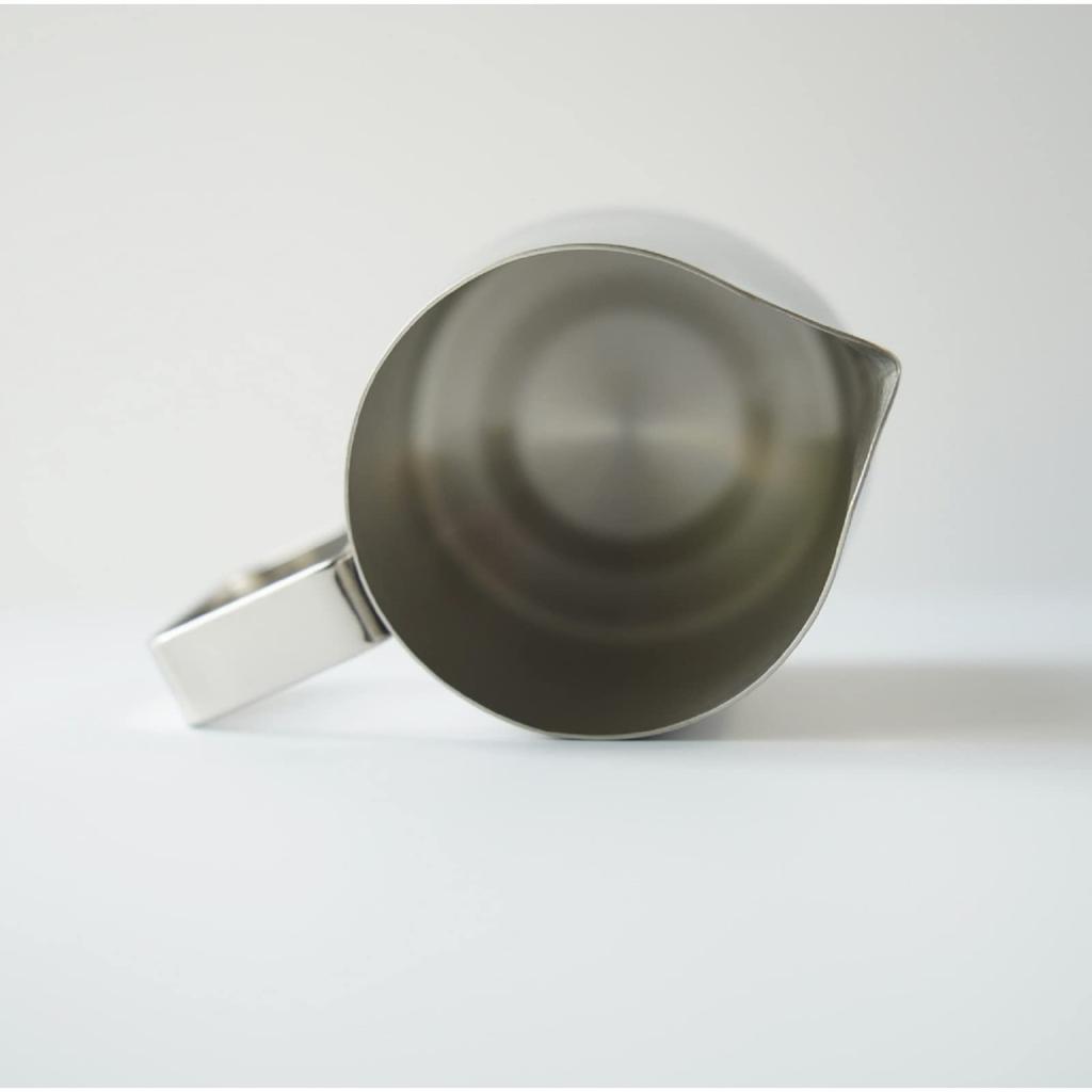FUN COFFEE Milk Pitcher, Latte Art Milk Frothing PitcherJug, Stainless Steel, CoffeeEspresso, 15 oz (450 ml), Silver (co-0008-4)