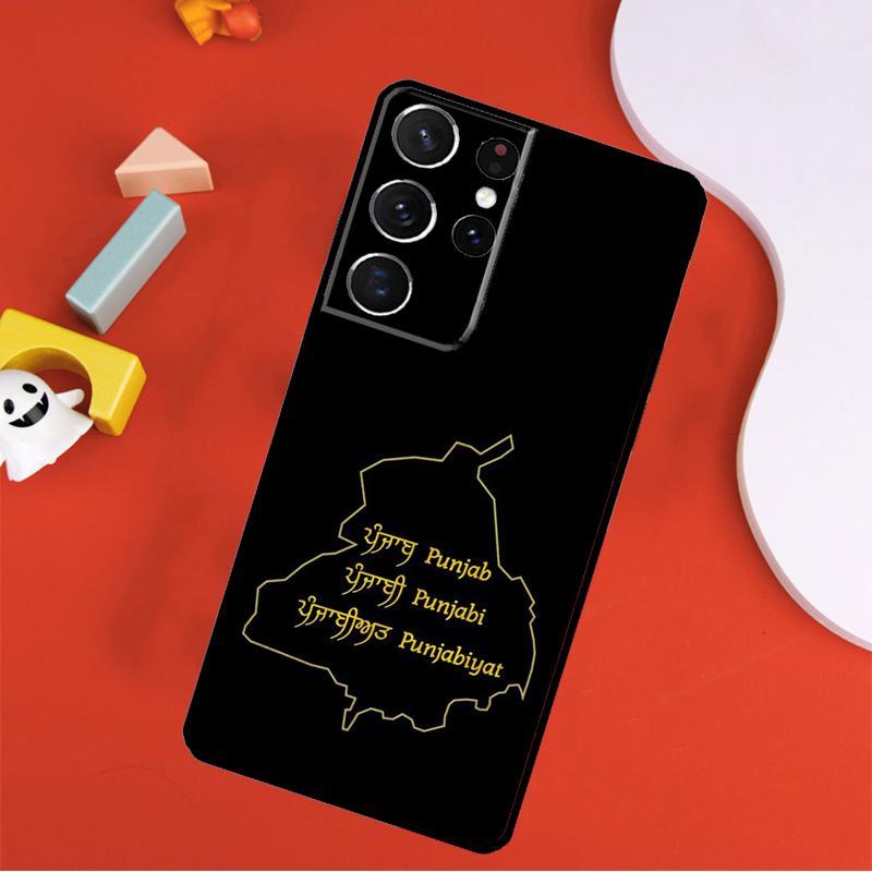 Punjab Map Outline Phone Case For Samsung Galaxy S25 Ultra S24 Ultra S9 S10 S20 S21 S22 S24 Plus S23 FE Cover