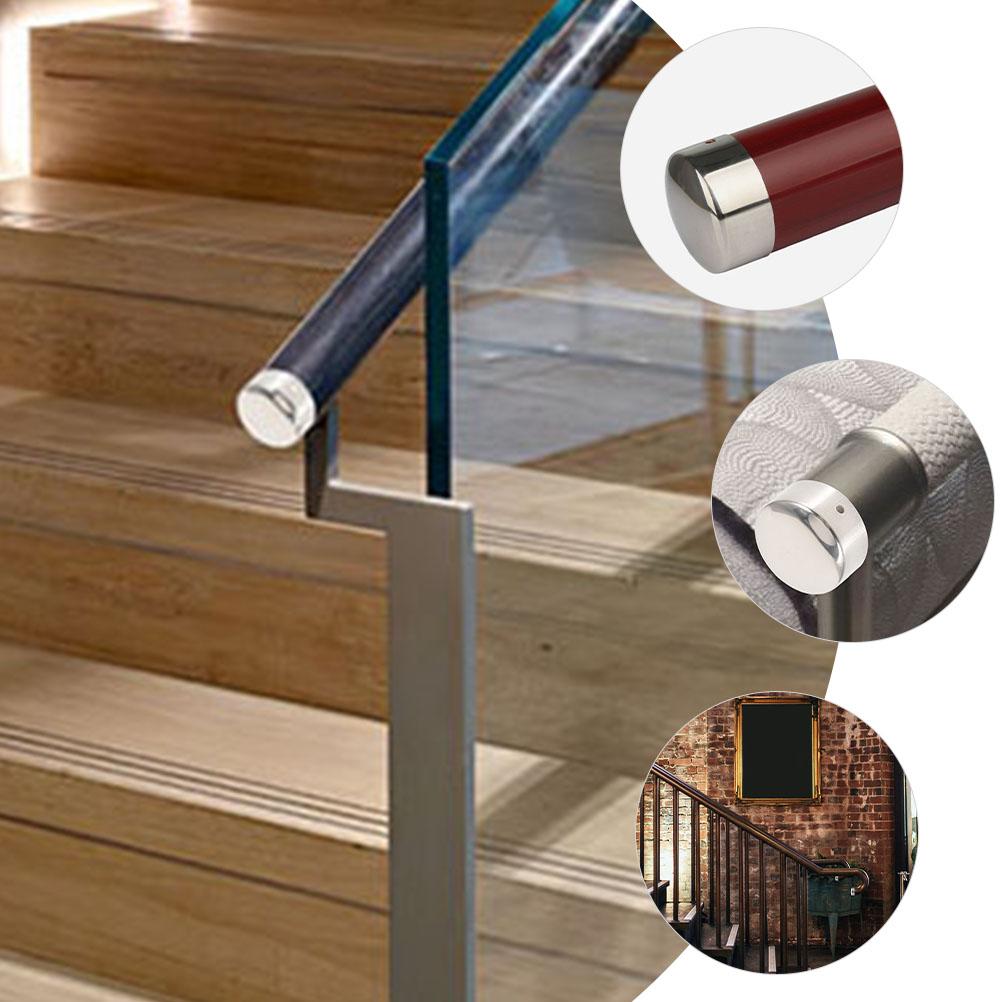 Tappi di chiusura rotondi per corrimano in acciaio inossidabile, tappi di sigillatura per corrimano di scale, per corrimano in legno