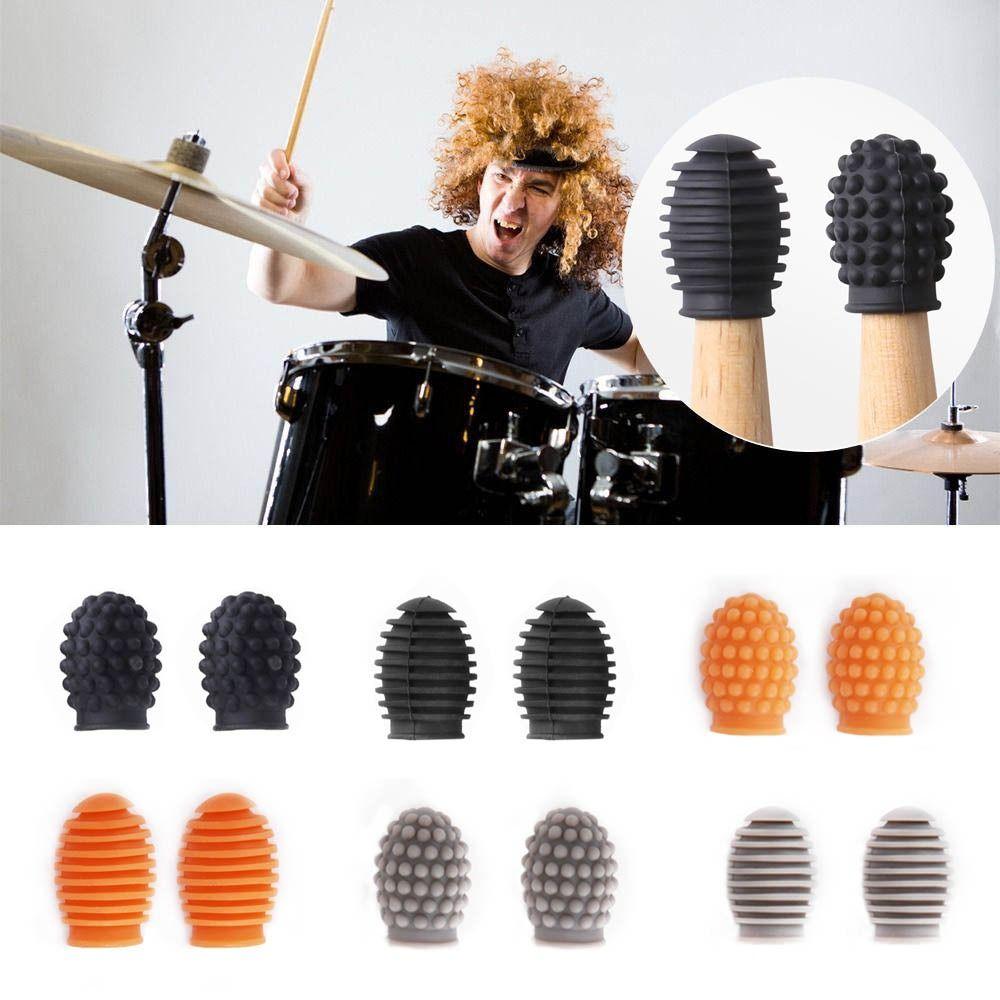 

Silent Drum Stick Head Silicone Percussion Accessories 2Pcs Drumstick Practice Tips Drumstick Grey1
