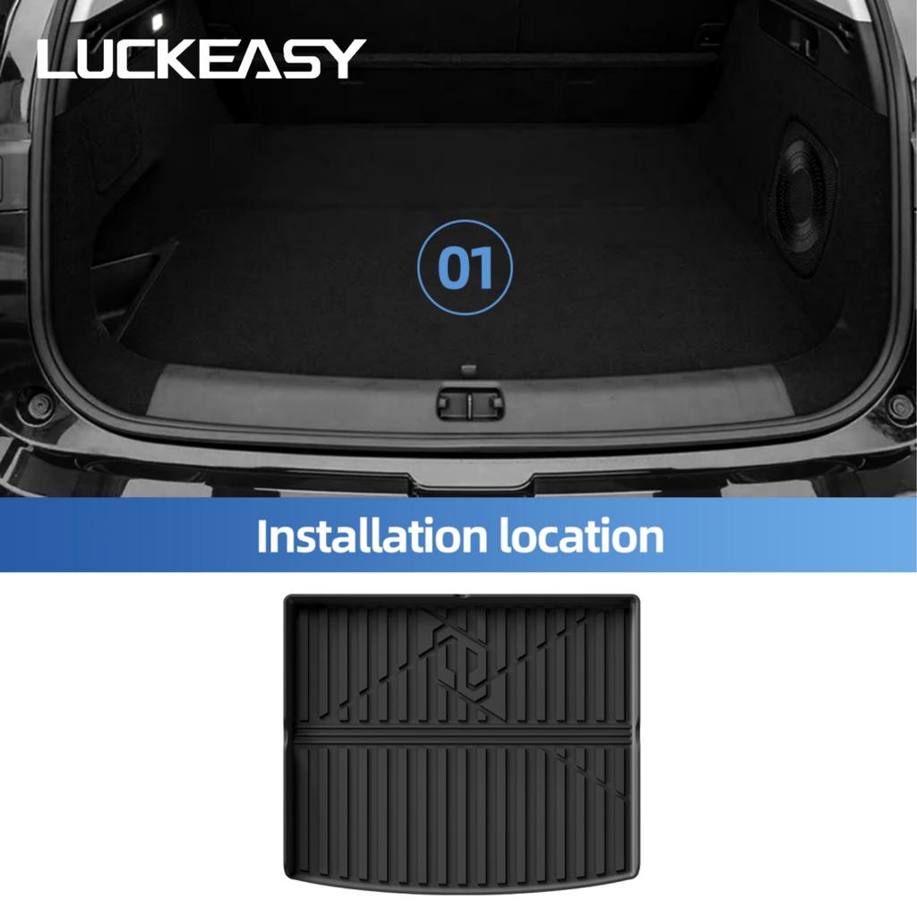 LUCKEASY for Leapmotor C10 2024-2027 TPE Car All-Weather Floor Mats Cargo Liner Trunk Backrest Pad Accessories Black