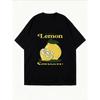 Lemon Season Oversized T Shirt White Lemon And Slice Print With Text For Casual Wear