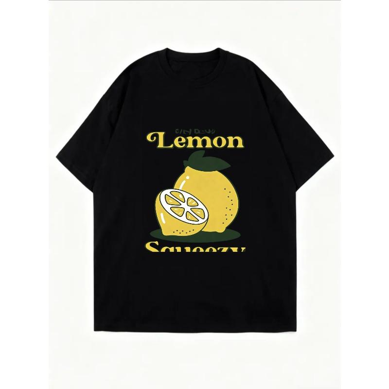 Lemon Season Oversized T Shirt White Lemon And Slice Print With Text For Casual Wear