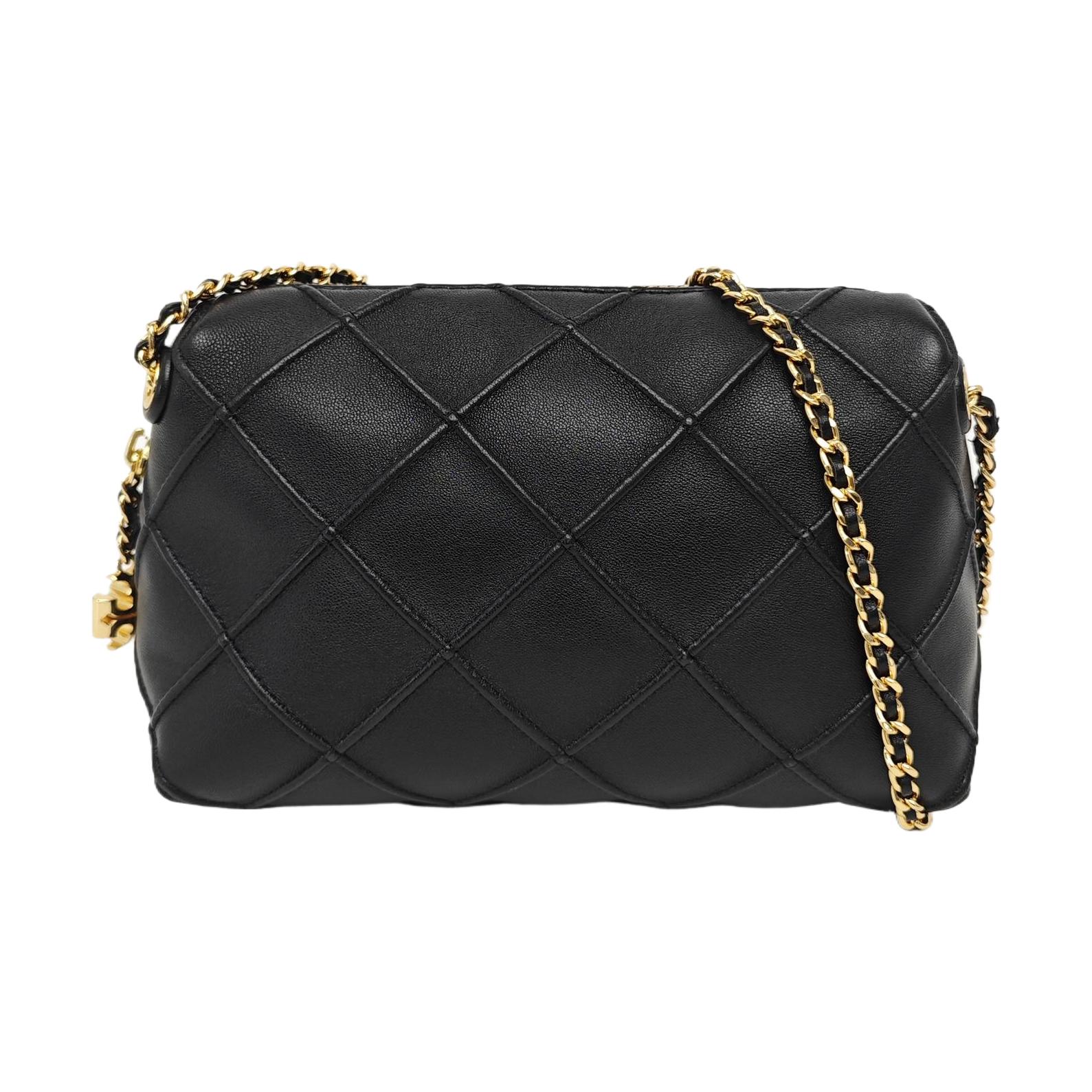 [Pre-Owned] Fleming Diamond Quilted Woven Leather