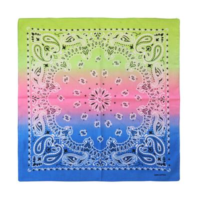 Kakatrend Bandana Paisley 100% Cotton Gradient Color Adult Bandana Stylish Handkerchief Cotton Bandana Unisex Durag Large Size 55cm X 55cm