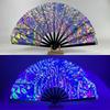 Ventilateur Psychedélique Néon Vibrant 13 pouces Papillon Ventilateur Luminescent Réactif aux UV Cosplay