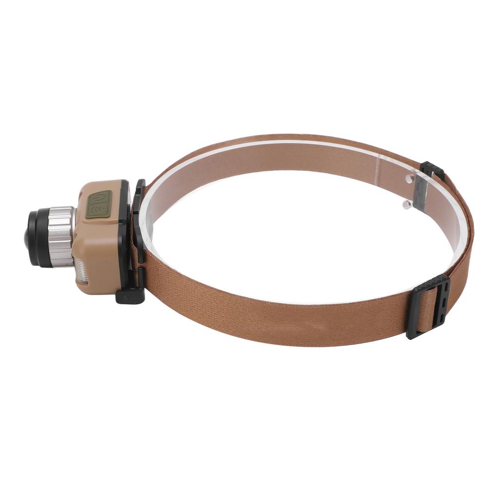 Mini Headlamp Type C USB Rechargeable Brown IPX4 Waterproof Lightweight Portable Headlight for Camping