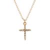 Gold cross necklace, European and American personalized high-end jewelry ins wind diamond alloy pendant for women