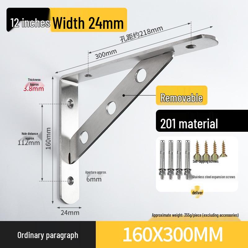 Stainless Steel Right Angle Wall Shelf Bracket Support