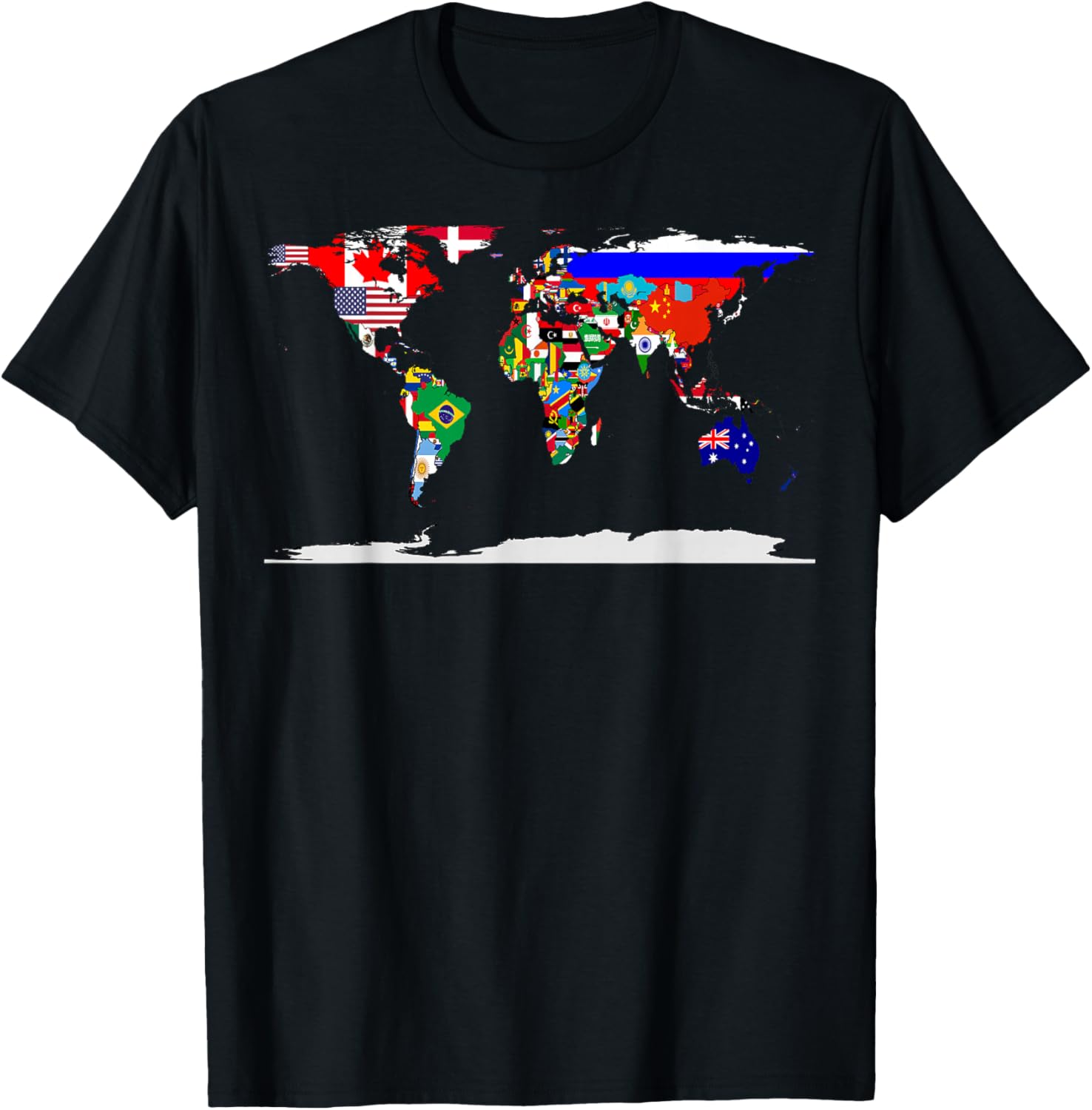 World Map Flag T-shirt M