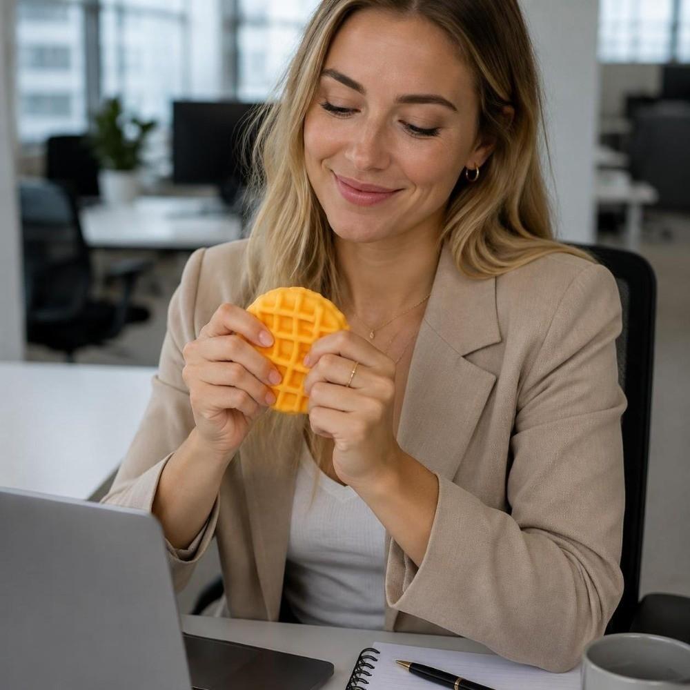 Crunchy Crackling Waffle Squishy Toy Building Blocks Realistic Dessert Pinch Children's Gifts