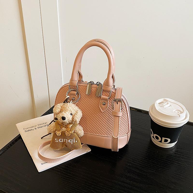 Retro Contrasting Shell Bag 2025 New Trendy Texture Versatile Handbag Casual Shoulder Bag Messenger Women's Bag