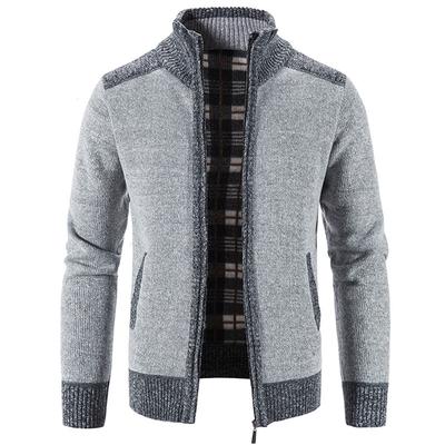 Men's Padded Thickened Fall and Winter Knitwear Splicing Sweater Coat Men's Jacket Cardigan