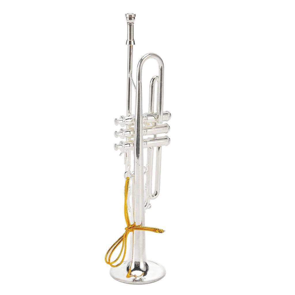 Miniature Trumpet 14cm 5.5in Silver Copper Exquisite Lifelike Mini Trumpet Decoration