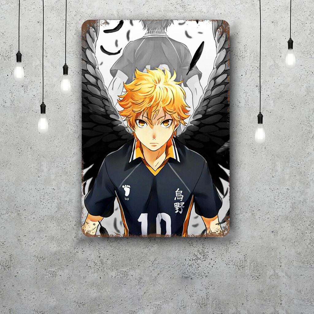 Haikyu Hinata Animation Vintage Metal Tin Signs Posters Decor Retro Metal Plaque Wall Art Decor for Garage Bar