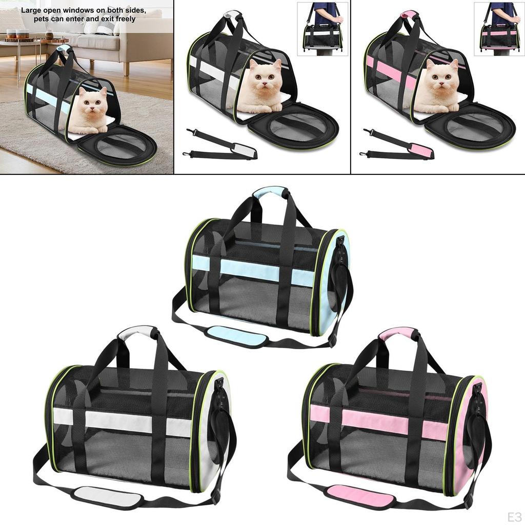 Cat Carrier Small Dog Travel Bag with Shoulder Strap Measure 17.3x11x11inch Lightweight Stable