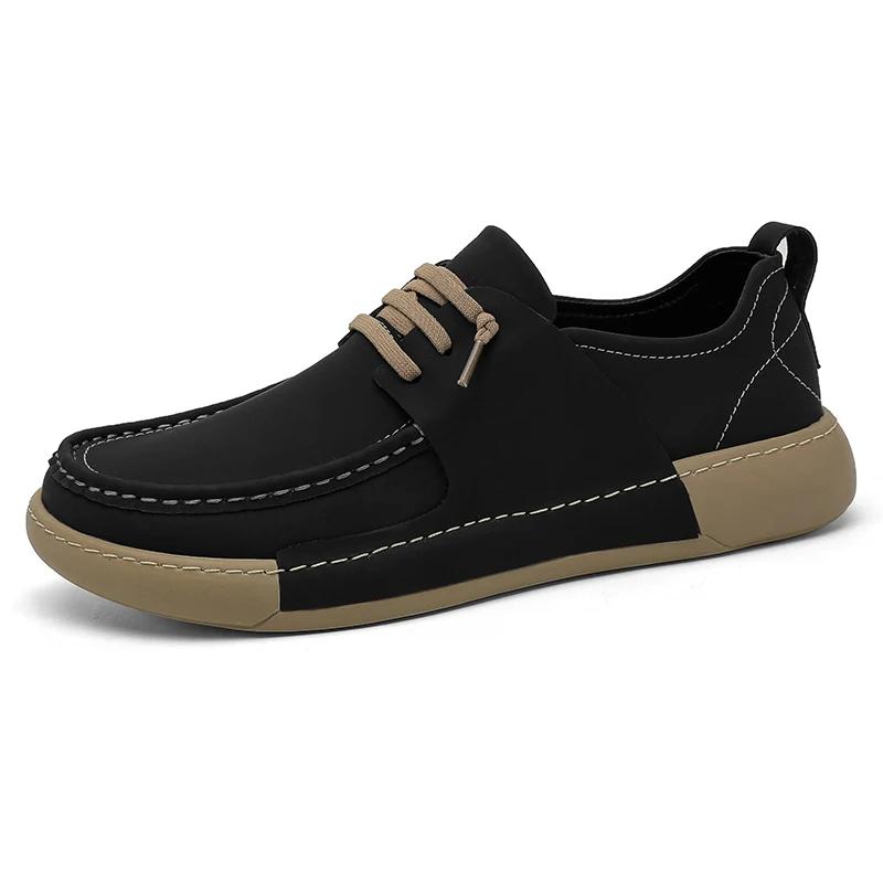 Genuine Leather Men's Casual Shoe High Quality Walking Shoes Fashion Male Original Sneakers Lightweight Handmade Driving Shoes
