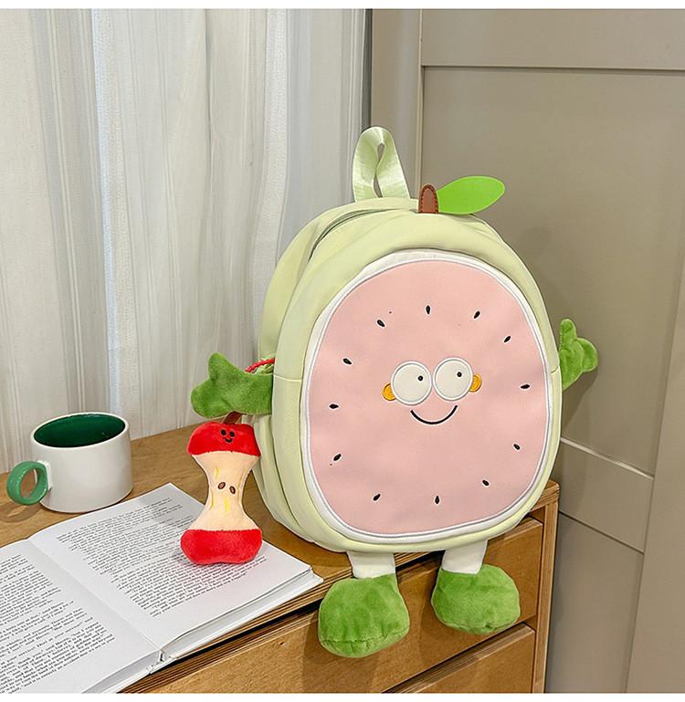 Backpack For Kids With Nylon And Fruit Pattern For School And Daily Use