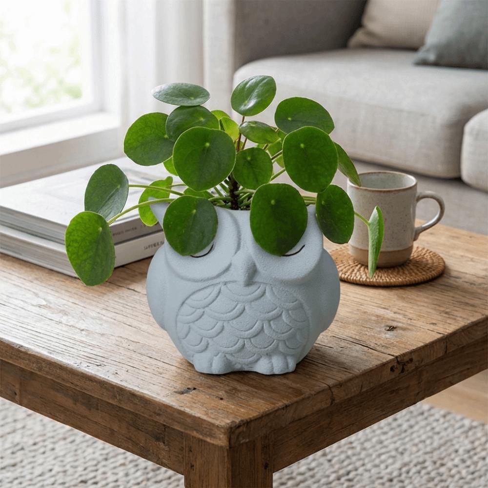 Ceramics Succulent Pot Cute Green Onion Pots Home Decor Owl Planter Patio