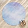 Round Rug Dreamy Abstract Washable Cute Playroom Mat Non Slip Elegant Celestial Blue Circle Rug Soft Low-Pile Artistic Cloud