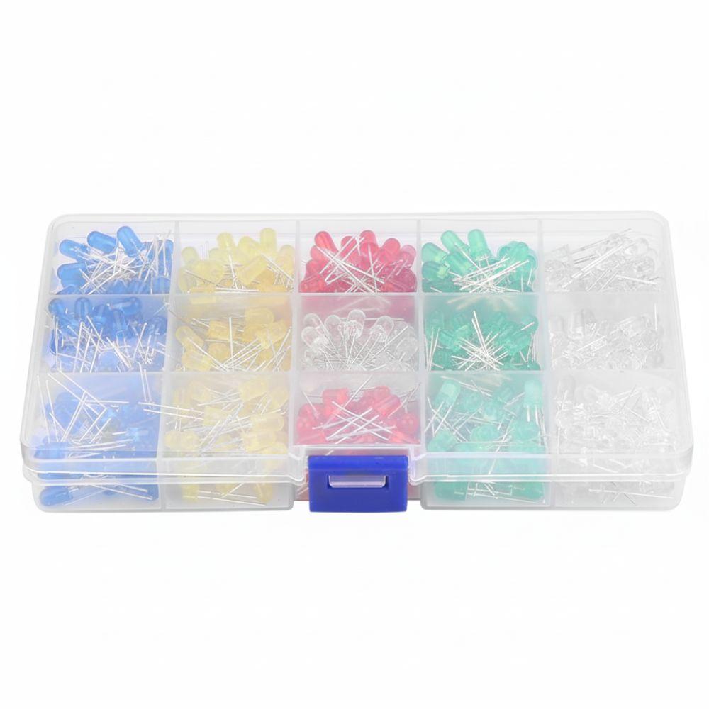500PCS 5mm LED Light Diodes Storage Box Light Emitting Diodes LEDs Assorted Colors  Repair Equipment