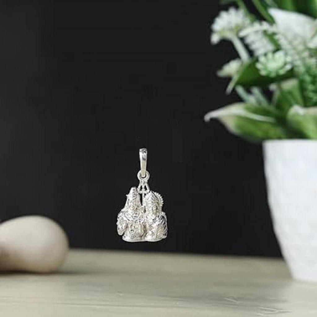 @ Indian Traditional Pure Silver God Shiv Parvati Pendant For Unisex h202 Zr-2032-60%Off