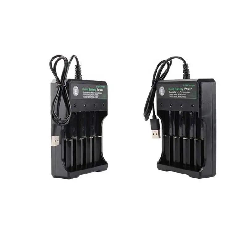 18650 Battery USB Charger 4 Slots Rechargeable Lithium Battery Charger with LED Light Charging for 18650 16650 14650 16340
