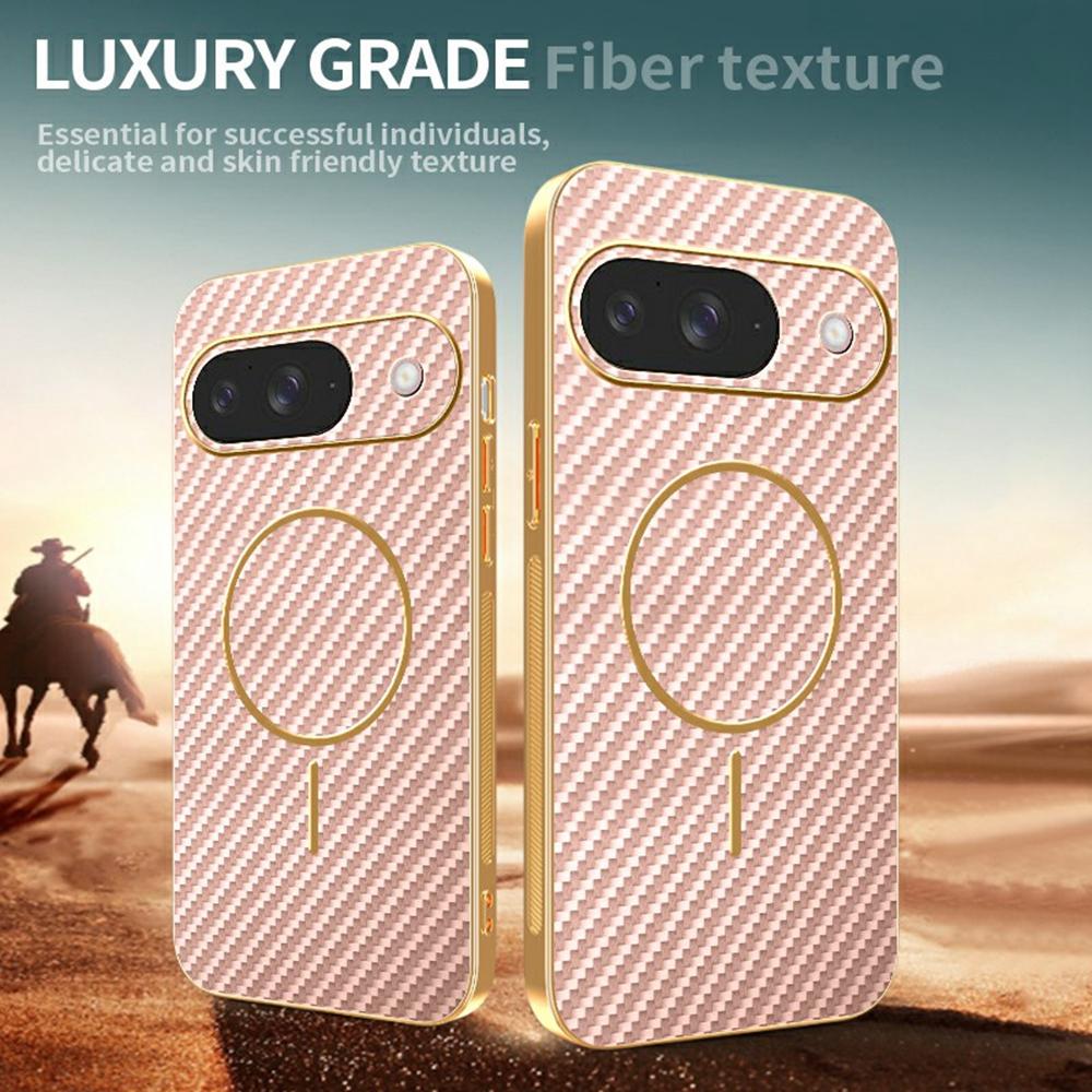 For Google Pixel 10 Phone Case Carbon Fiber Textured Electroplated TPU Back Cover