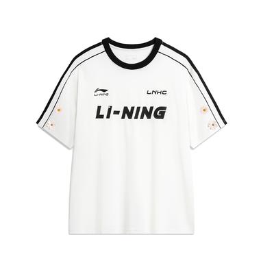 Li Ning Chrysanthemum Frühling Sommer Amerikanischer Vintage Buchstabe Locker Bequem Lässig Kurzarm T-Shirt Unisex T-Shirt AHSU657-1(TEAM702-3.4.9)