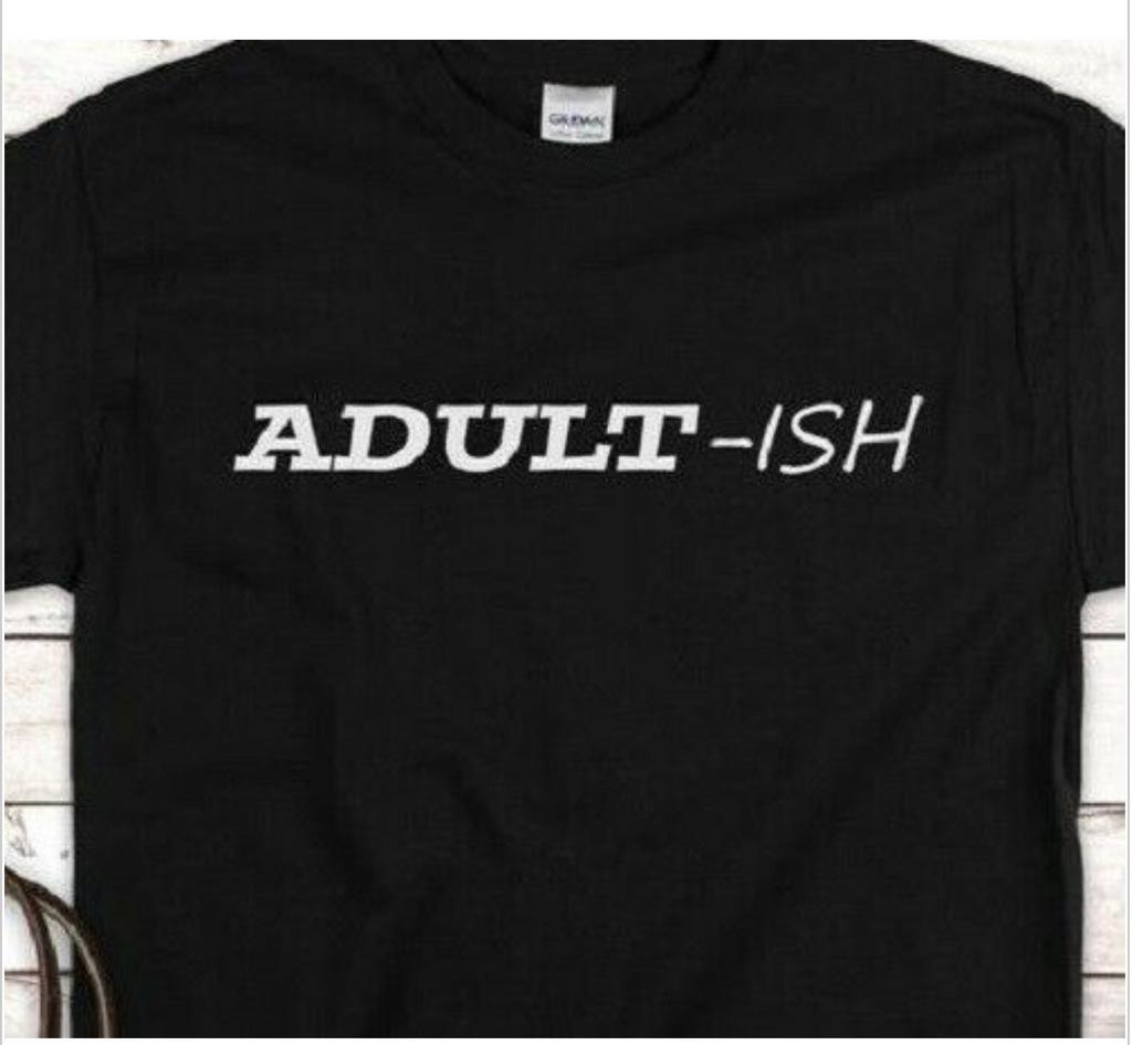 Adult-ish T Shirt Mens Womens Tees Top Tee Funny