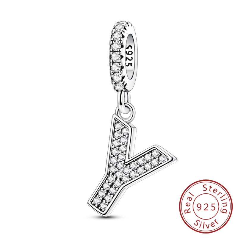 New Charms Beads Pendants Copper 26 Letters A-Z Alphabet Diy Name Beads Fit Original Bracelet Women Jewelry Making