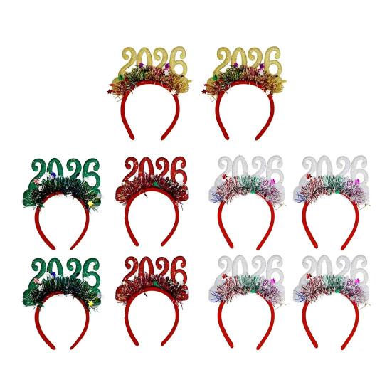 Yousheng Luminous Headband 2026 Glitter New Year Hair Clips Adjustable Sparkling Number Embellishments Shiny Surface Hair Hoop Party Accessories