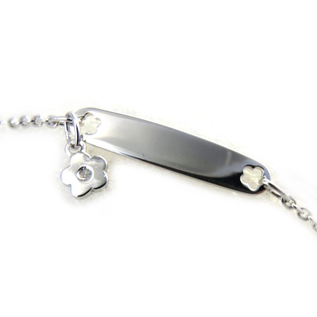 Altesse [M5006] - Silver 'Bambino' Flower Bracelet (rhodium-plated)