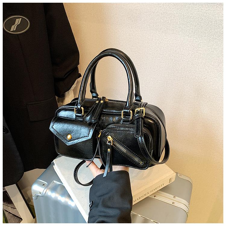 Vintage Maillard Small Bag Women's 2025 New Autumn and Winter Fashion Versatile Messenger Bag Commuter Portable Boston Bag