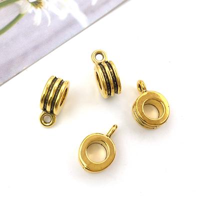 Antique Gold Alloy Metal Charm Pendant CharmClip Clasp Bail Beads Hanging Connectors for DIY Bracelet Necklace Jewelry Making