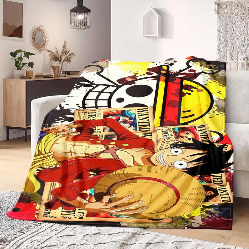 ONE PIECE Monkey D. Luffy Print Blanket Warm Comfortable Flannel Blanket Suitable for Bedrooms,Sofas, Beds,Chairs -QIAO98